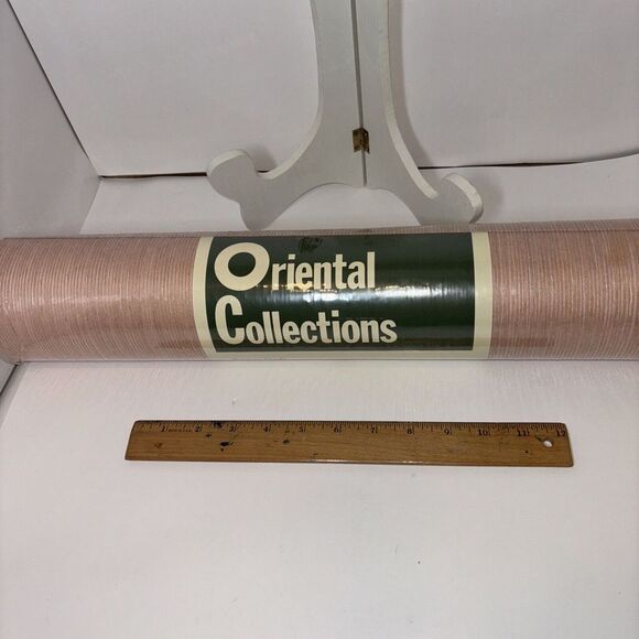 Wallpaper Peach Pink Oriental Collections String 20.5 In. X 11 Yd 56.3 Sqyd Euro - Picture 4 of 9